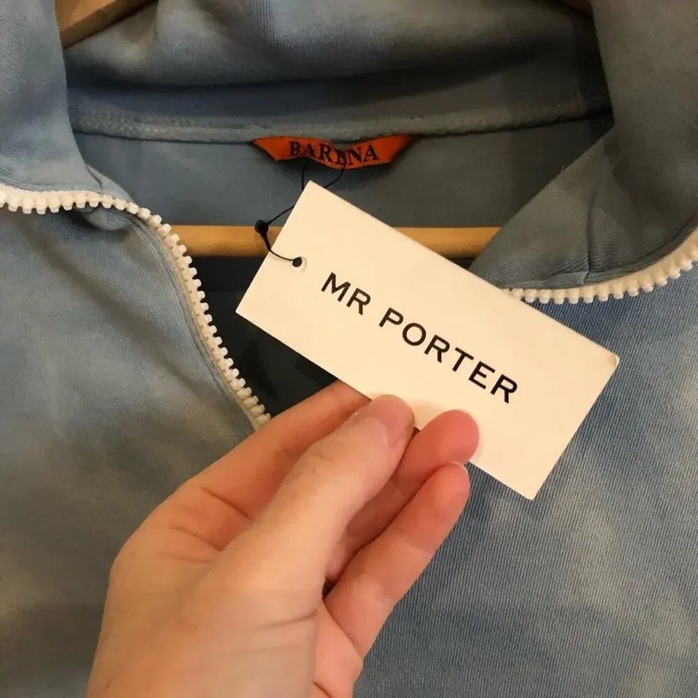 NWT Mr. Porter Barena Calenda Half-Zip Sweatshirt Blue